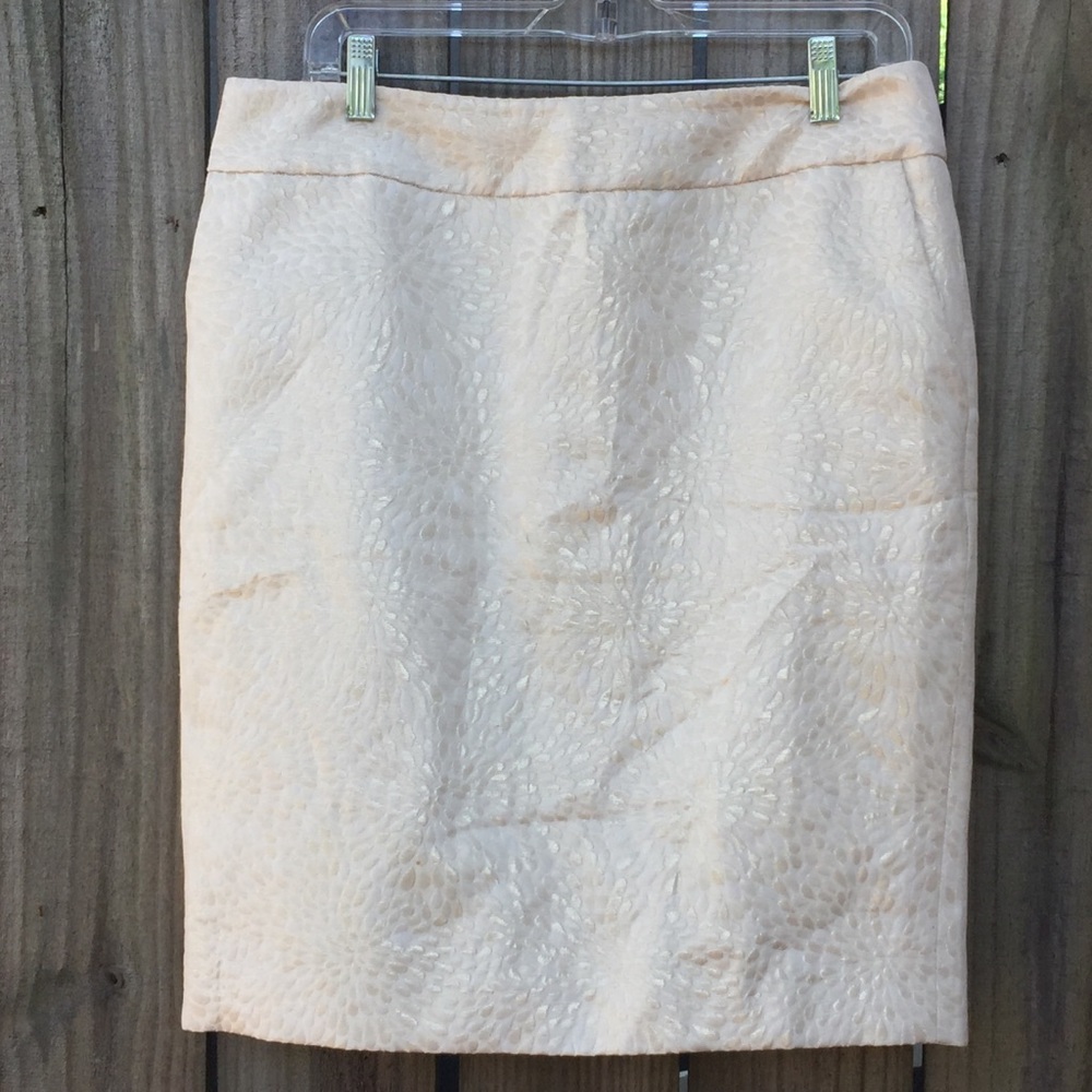 NWOT Loft Gold and Ivory Skirt with Pockets